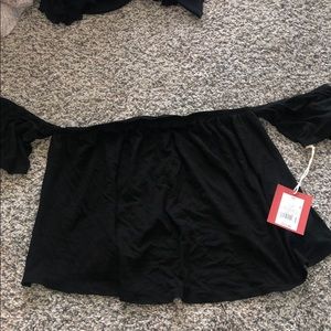 Black off shoulder crop top